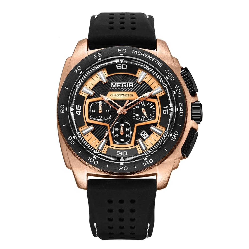 2019 самые горячие мужские часы Megir 2056 кварцевый механизм водонепроницаемые спортивные часы