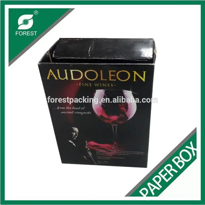 Пользовательские Красного вина жесткая коробка с золото горячего тиснения №