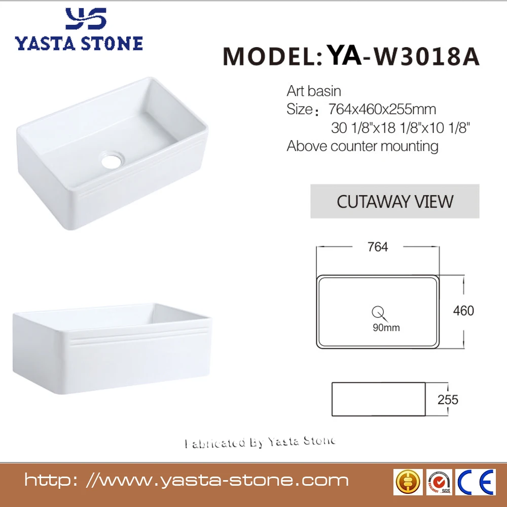 American Fireclay Style single and Double Bowls kitchen apron sinks