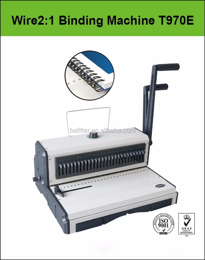 T970E F4 Size Wire 2: 1 Punching and Binding Machine