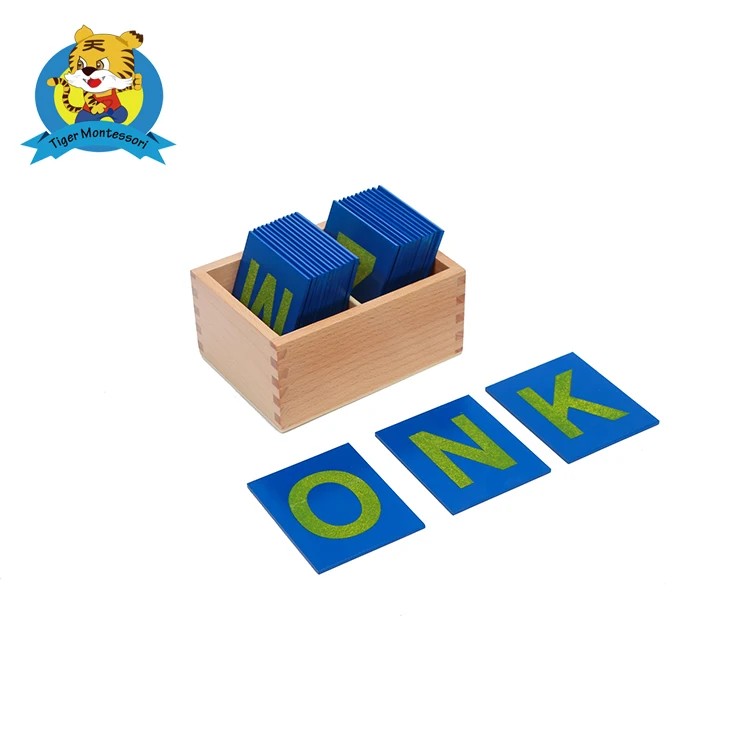 Wooden Montessori Educational Toy Lower and Capital Sand Letters for kids for learning