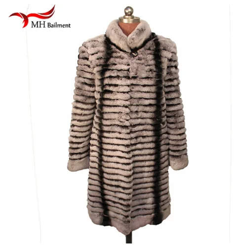 Женское длинное меховое пальто, пальто из натурального кроличьего меха с воротником-стойкой, верхняя одежда для осени и зимы