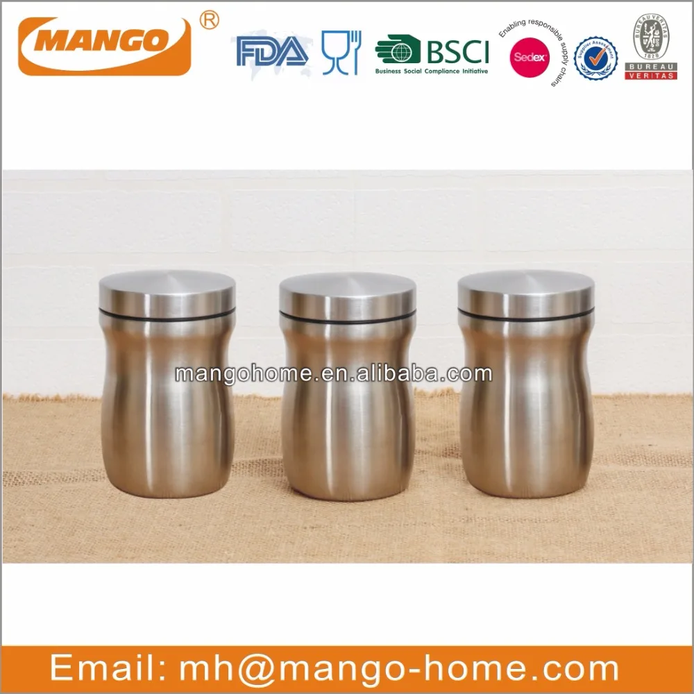 Matt color airtight stainless steel metal pasta kitchen canister