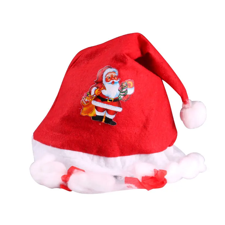 Wholesale price christmas hat with light kids christmas led santa claus hat