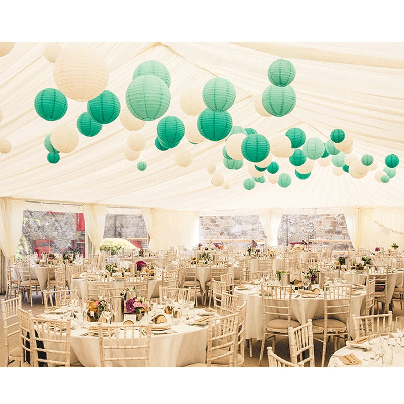 20pcs per set mint green wedding decorative Paper Lanterns party set  in sizes 6,  8, 10, and 12 inch 5pcs each size