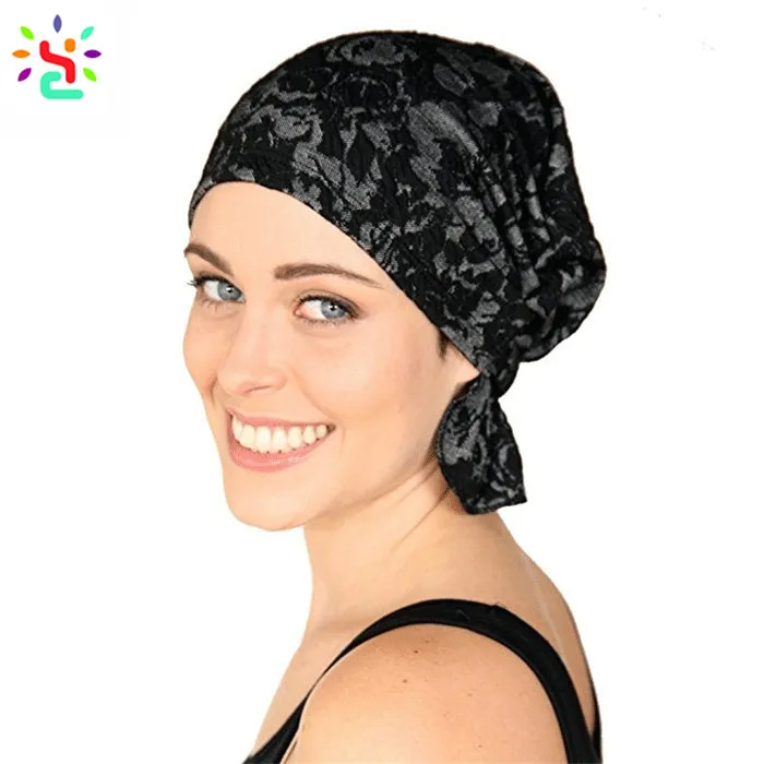 Womens chemo turban custom printed turban hat medical care beanie slouch cancer hats for chemo