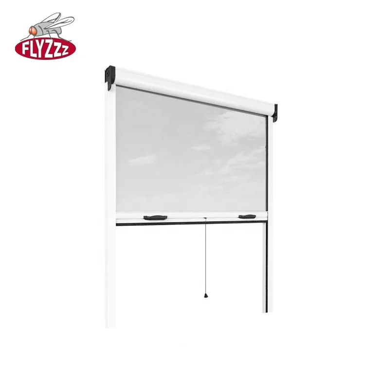 Modern Rolling Retractable Aluminium Alloy Insect Control roll screen Window with Fiberglass Insect Screen Mesh