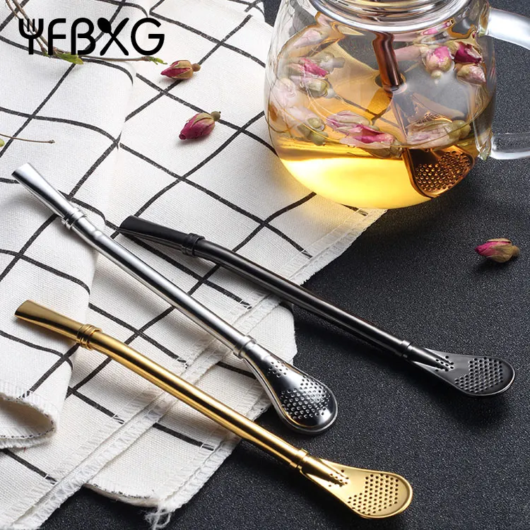 2019 trending spoon straw stainless steel straw spoon