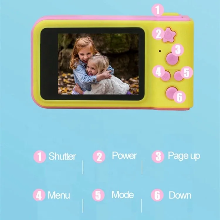 2.0 inch IPS HD screen Kids Camera Toys Mini Lovely Kids Anti-shake Digital Camera