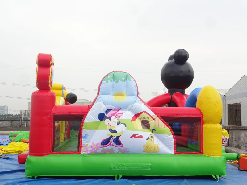 Outdoor Playground Mickey Mouse Inflatable Bouncer with Basketball Hoop