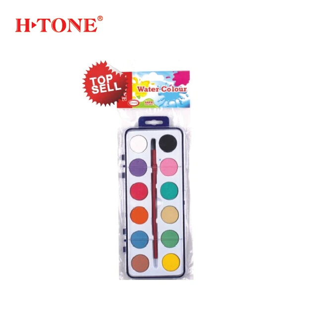 12 color water colour with brush