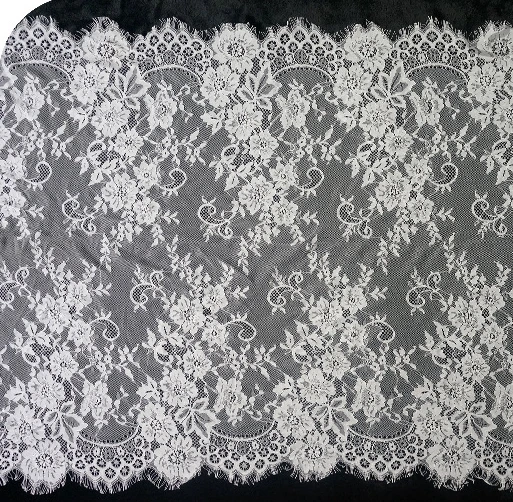 Hot Sale 72CM French Eyelash Embroidered Lace Fabric French Bridal Lace Fabric For Garment