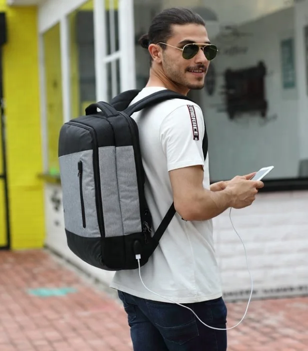 Waterproof Anti-theft Pack With USB Charging Port Business Travel Backpack For Office Men Anti theft 15 inch Smart Laptop Bag