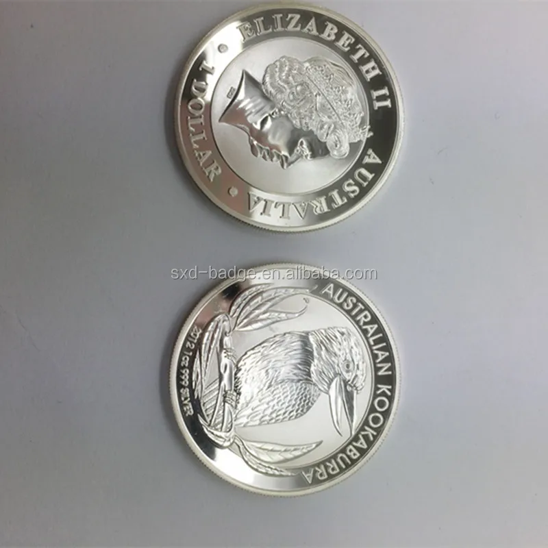 
top quality Australian kookaburra 1 troy oz engraved logo sterling silver coin 
