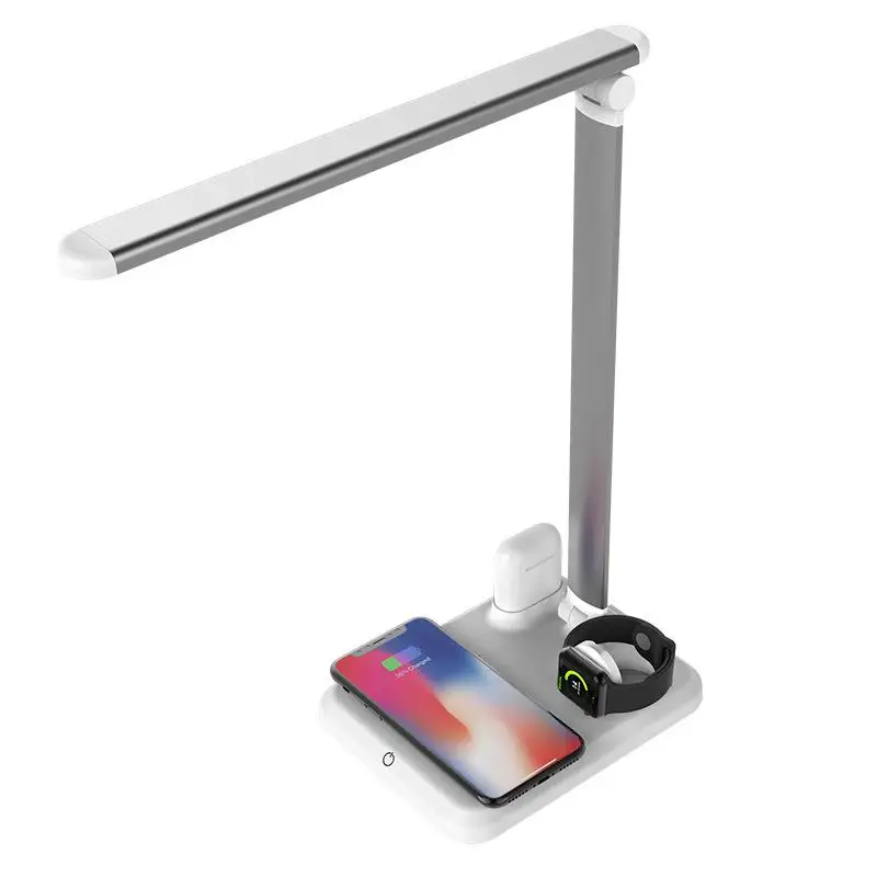 Smart foldable LED desk light lamp wireless charger for watch phone headset