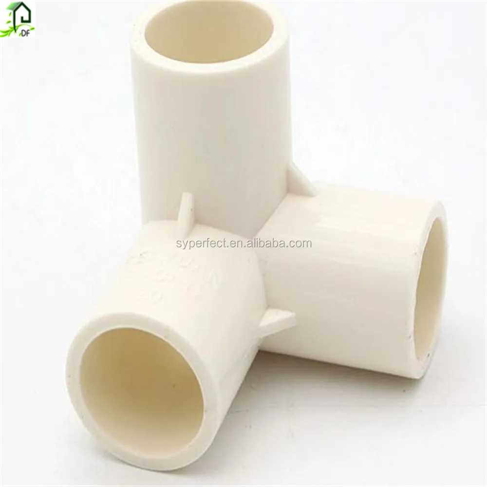 Plastic Injection PVC 3 Way Corner Connectors For Pipe