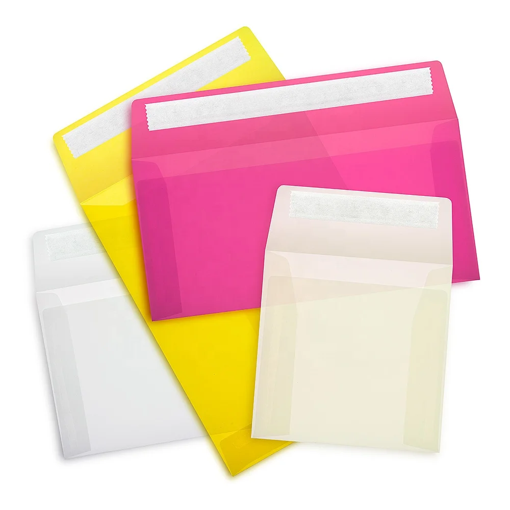 Customized colorful peel&seal glassine paper envelopes