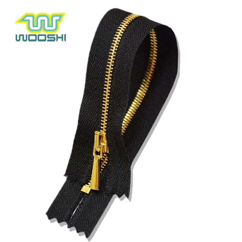 Metal zip factory wholesale No.5 polish matt nickel metal zipper for leather hangbag messenger
