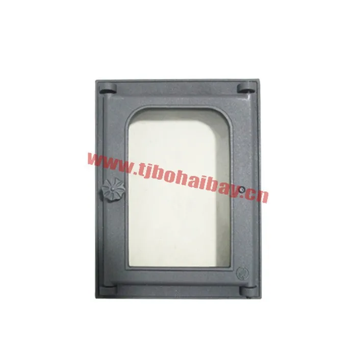 
French style cast iron wood stove glass door 