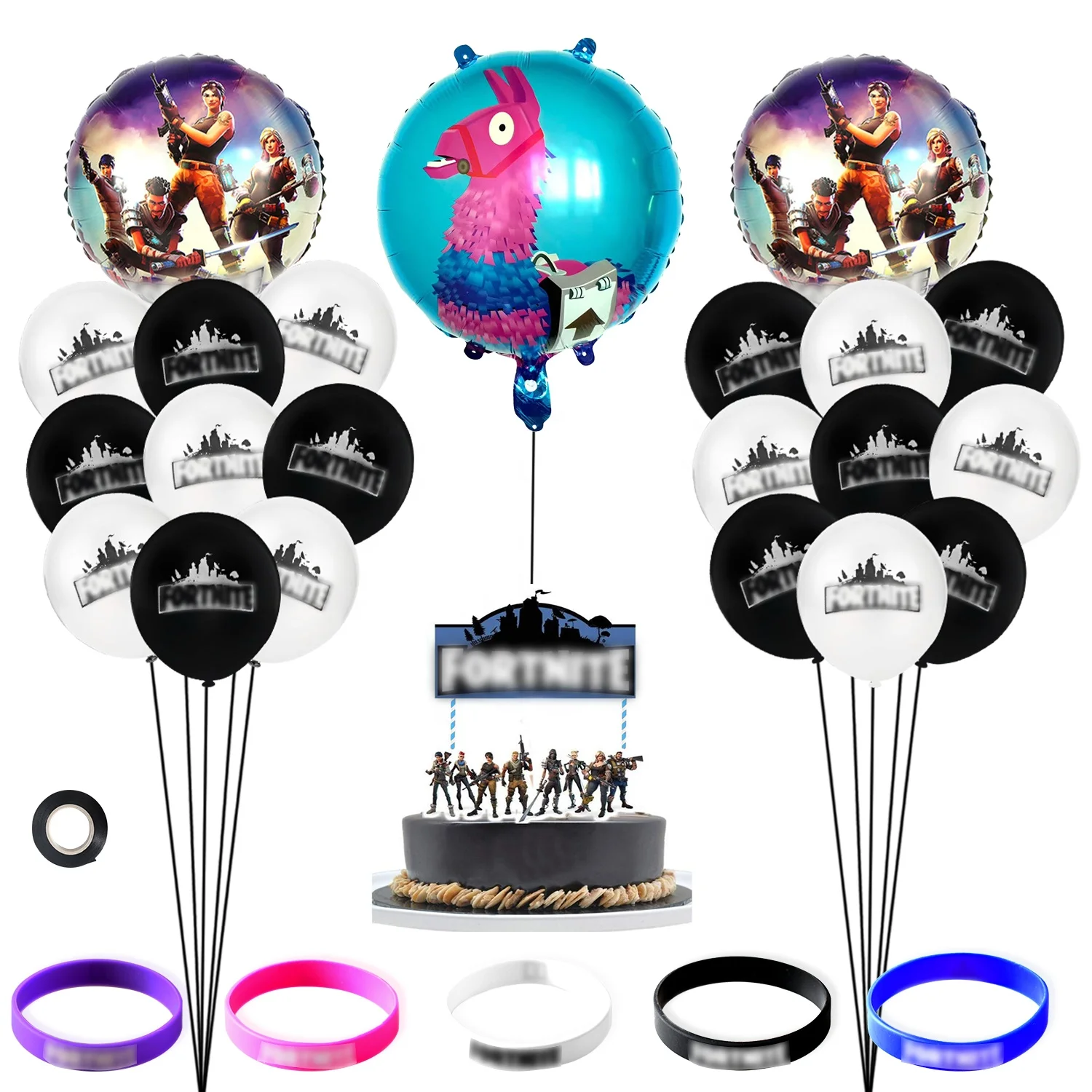 
Video Game Party Supplies Includes Cake Topper Latex Balloons Foil Balloons Perfect Battle Royale Gamer Decorations for Kids 