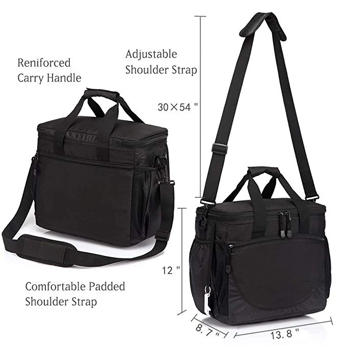 Multi-Pockets Insulated Leakproof Picnic Lunch Bag  Large Cooler Bag