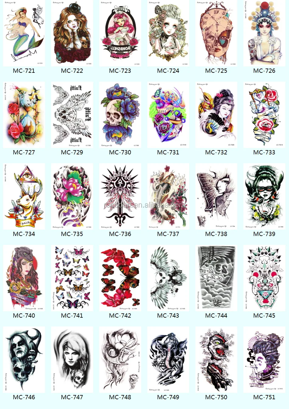 LC-815/Long lasting tattoo stock designs fake waterproof temporary body tattoos sticker large dragon tattoo blue