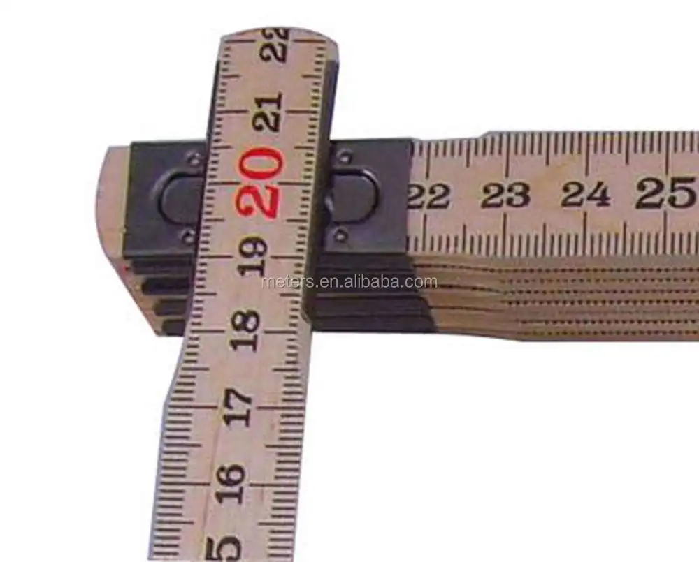 2 Meters Englisth Folding Wood Ruler Red End