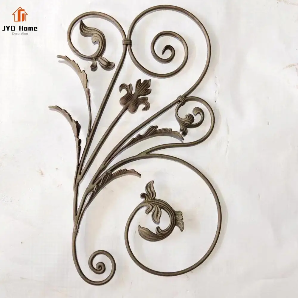 JYD Ornamental Wrought Iron Scroll Stair Railing Panels For Sale