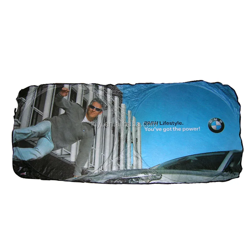 Promotional Custom foldable Printing Tyvek Car Sunshade and front Window Tyvek Car Sun Shade