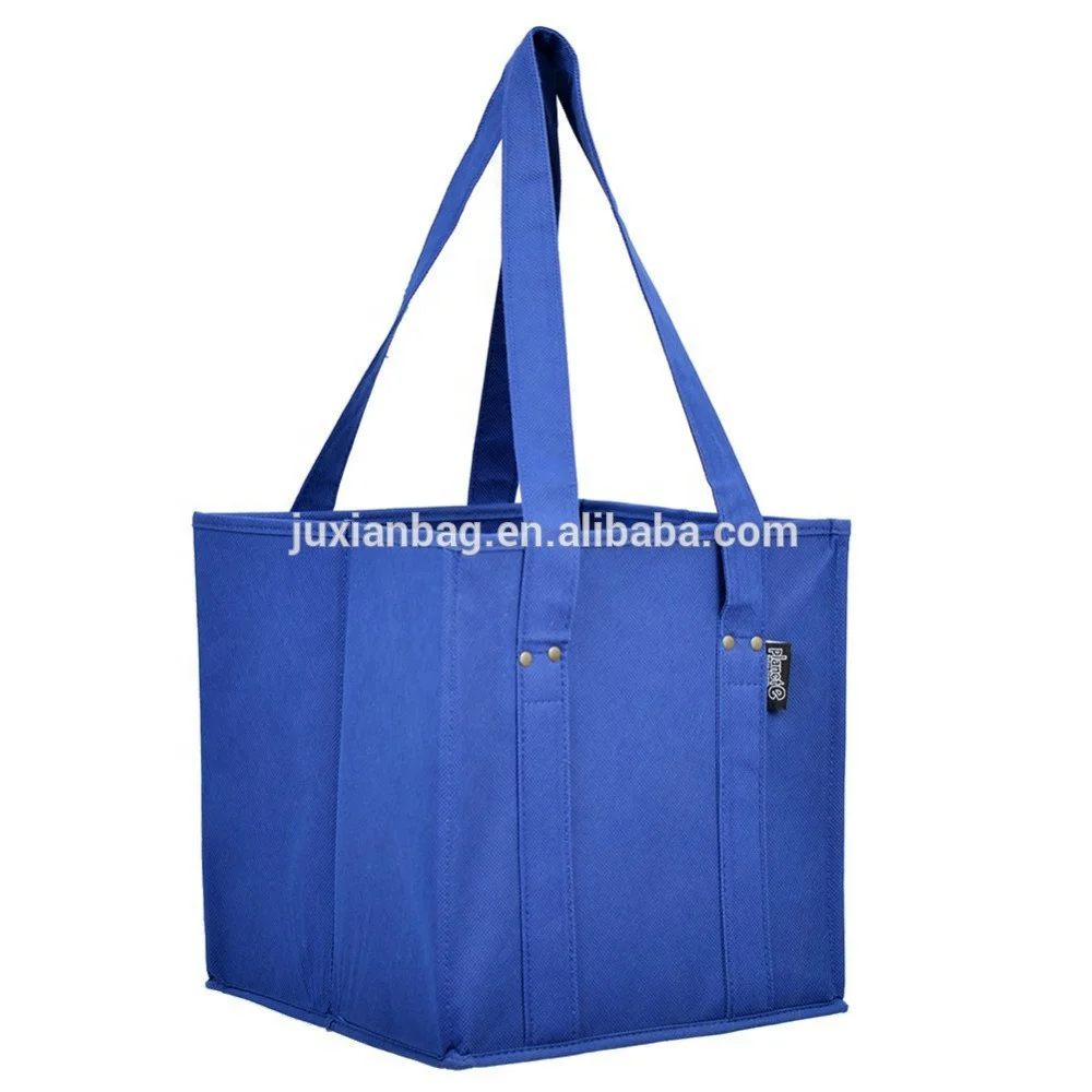 Fabric collapsible and reusable grocery boxes shopping box bag