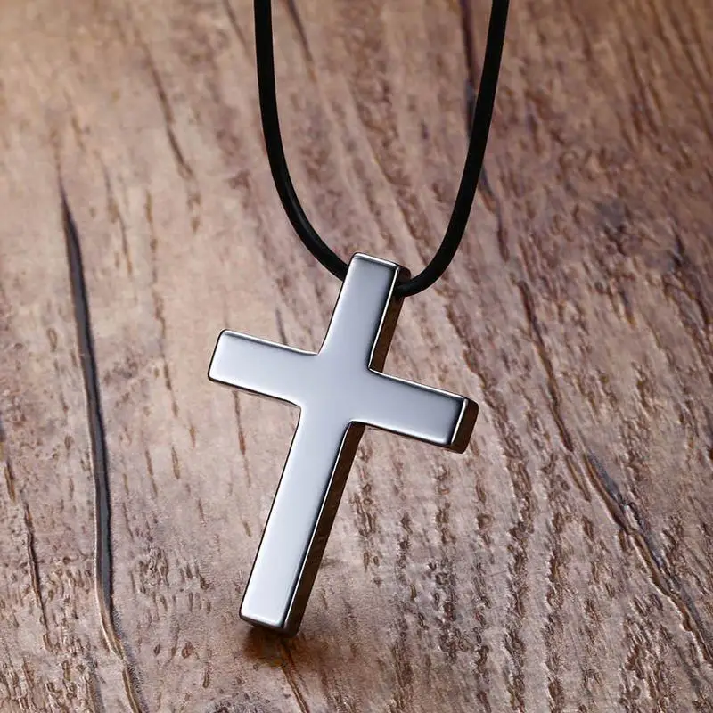 Good quality mens classic jewelry design tungsten carbide cross pendant necklace