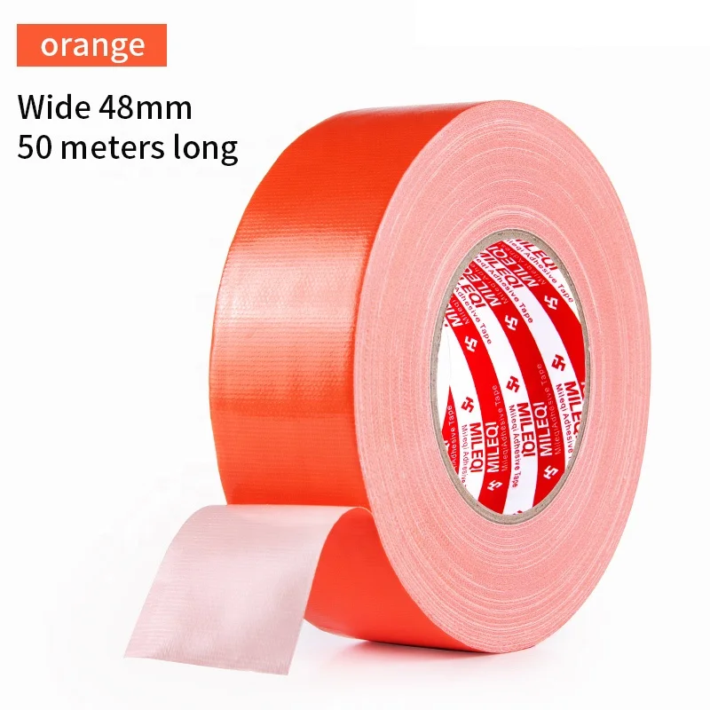 
Mileqi high quality 48mm wide brown wear-resistant acid alkali proof strong adhesive custom cloth gaffer duct tape 