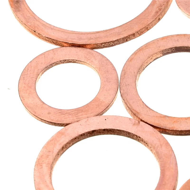 Urlwall 400Pcs Assorted Copper Washer Gasket Set M6-M22 Flat Ring Seal Assortment Kit with Box For Hardware Accessories