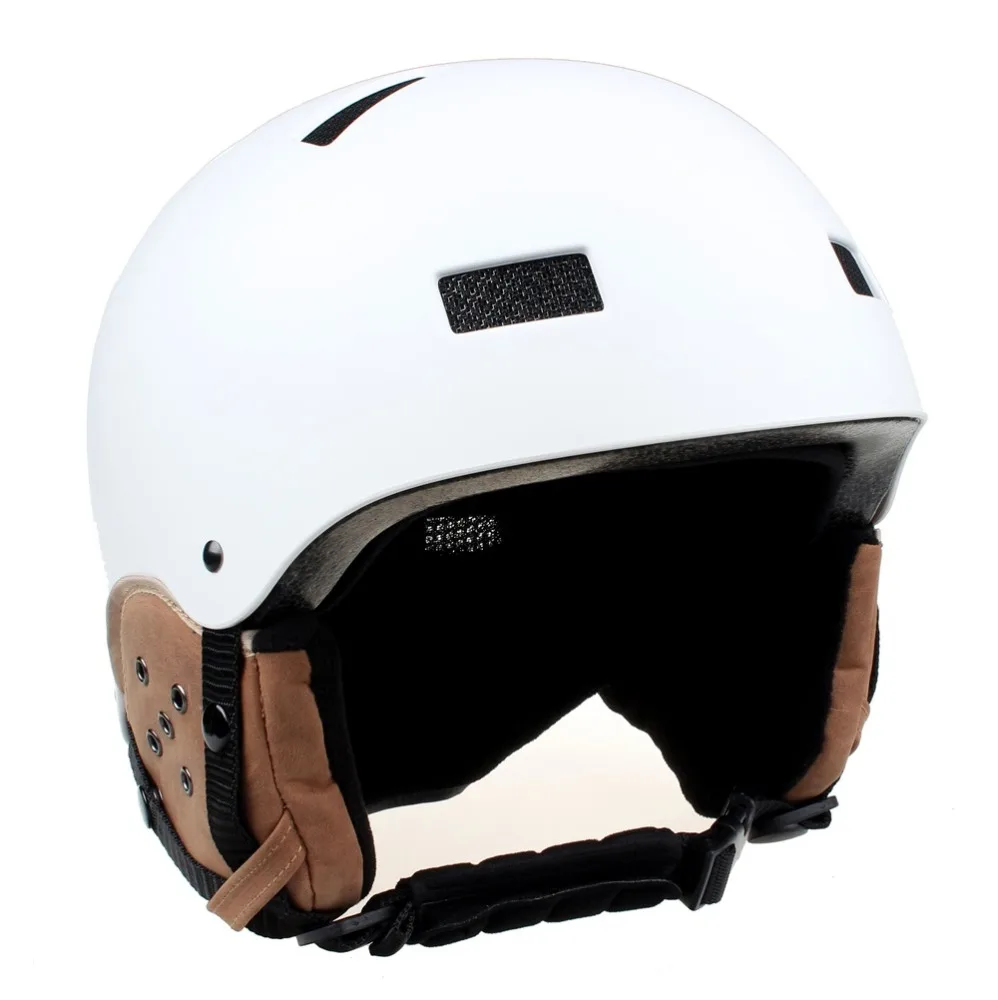 
CE ASTM Protective ABS Shell and EPS Liner ski snow helmet with leather earmuffs 