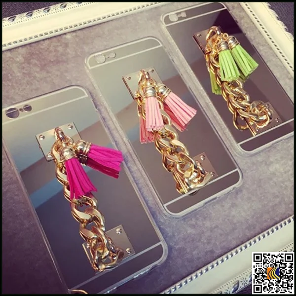 Crystal Chain Brush Case, Transparent Case for iPhone6s, TPU Soft Case for 6S Plus