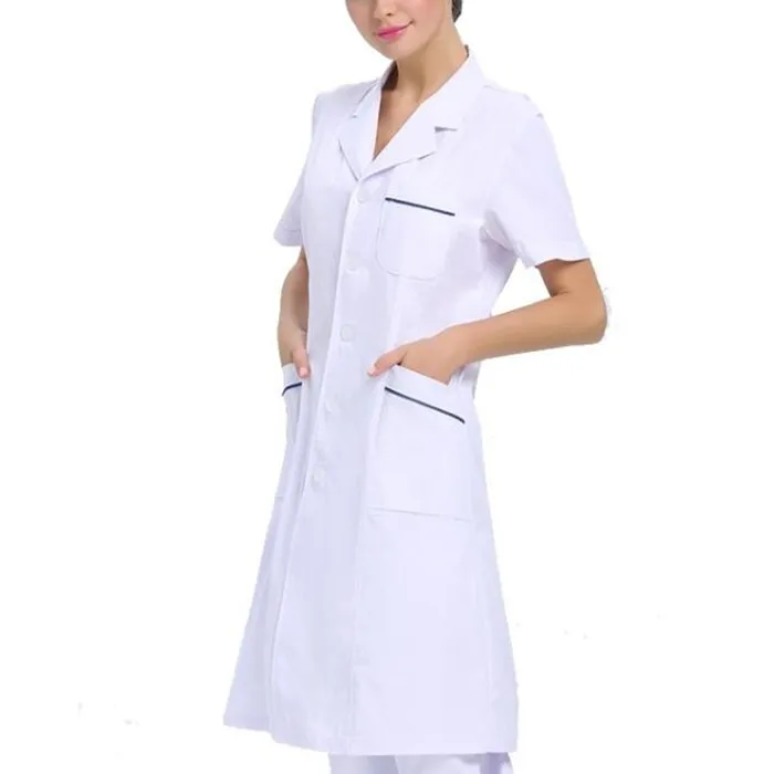 White Overall Nurse Uniform Dress Designs Personalized Scientist Doctor Gowns Lab Coat for Hospital Polyester / Cotton Woven