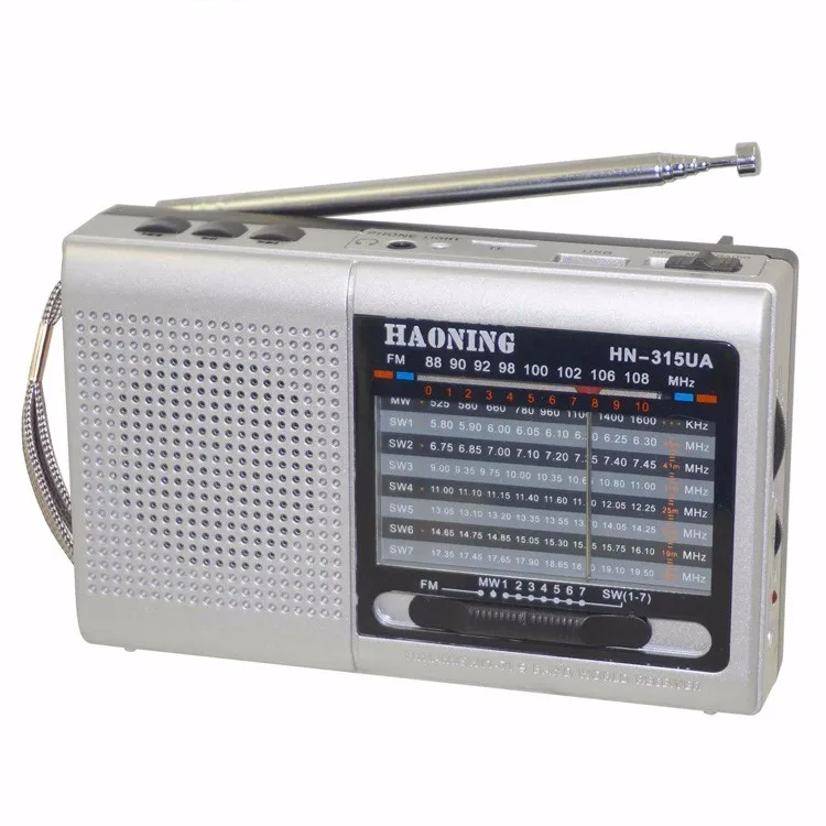 Портативный громкоговоритель USB/TF перезаряжаемый многодиапазонный AM FM SW1-7 Солнечный радиоприемник