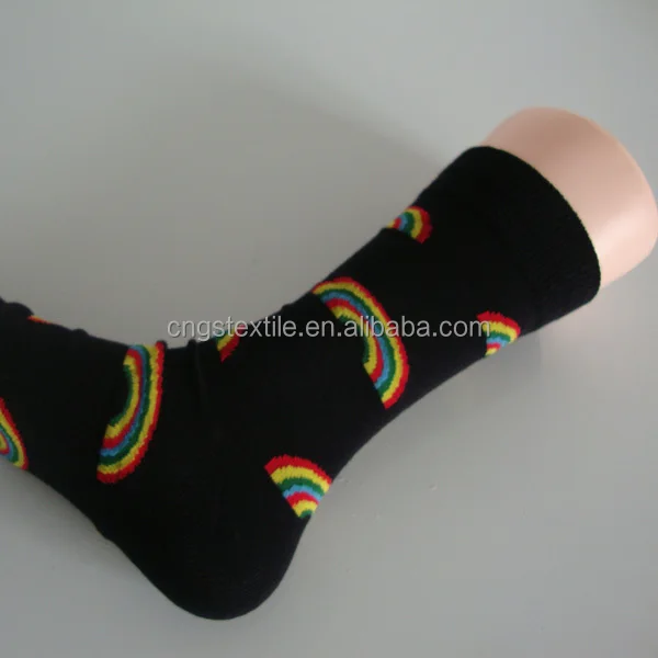 Gs пользовательские разноцветные murainbow тауэрский мост дизайн черный хлопок мужские счастливые носки