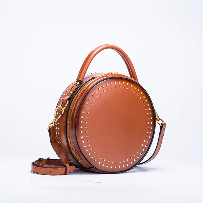 Crossbody small korean leather shoulder bags round fashion clutch bag waterproof for ladies