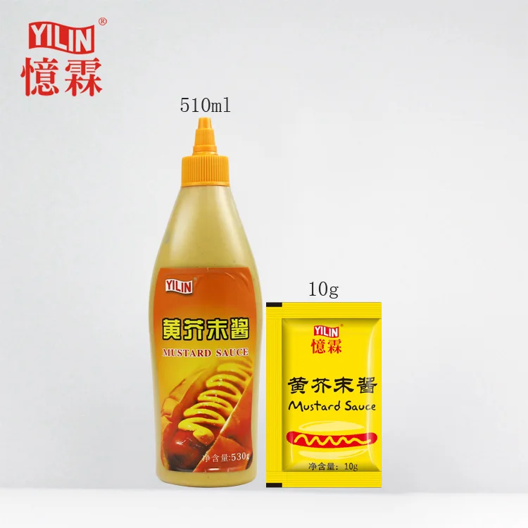 Hot Sale 510ml Yilin High Quality Yellow Mustard Sauce from BRC Certificated Factory