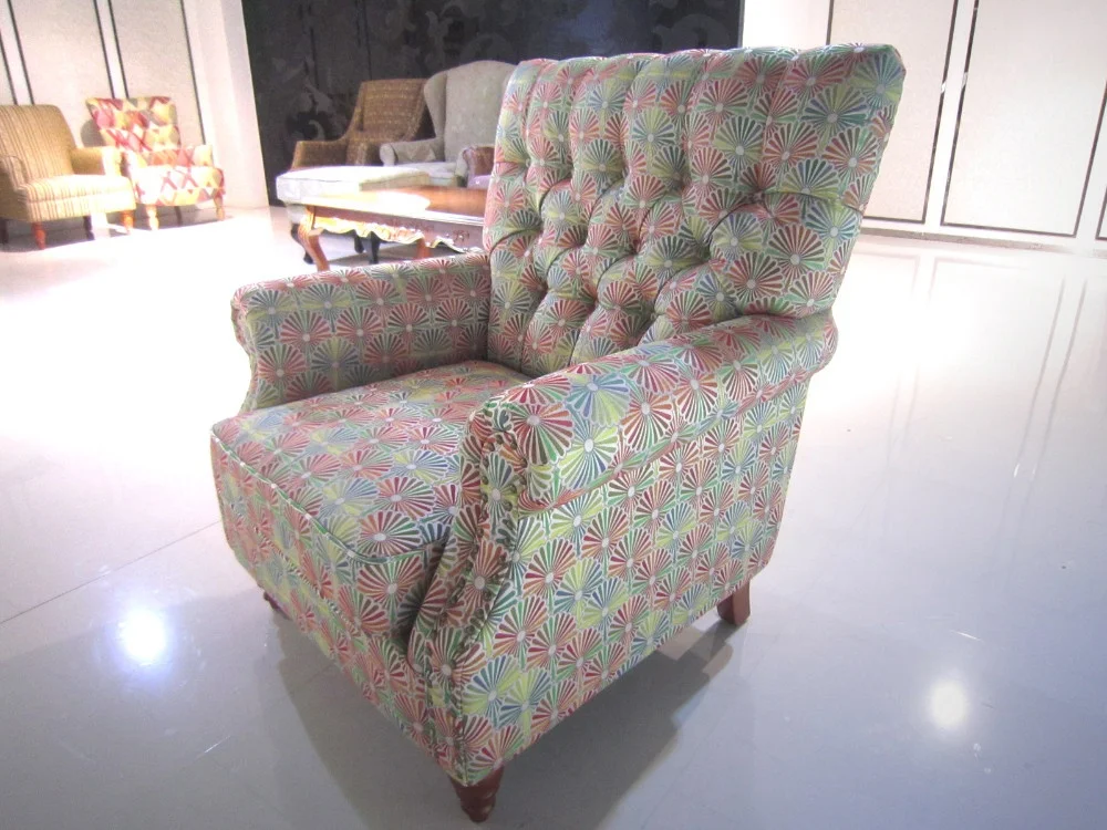 Wholesale american style colorful single fabric sofa chair