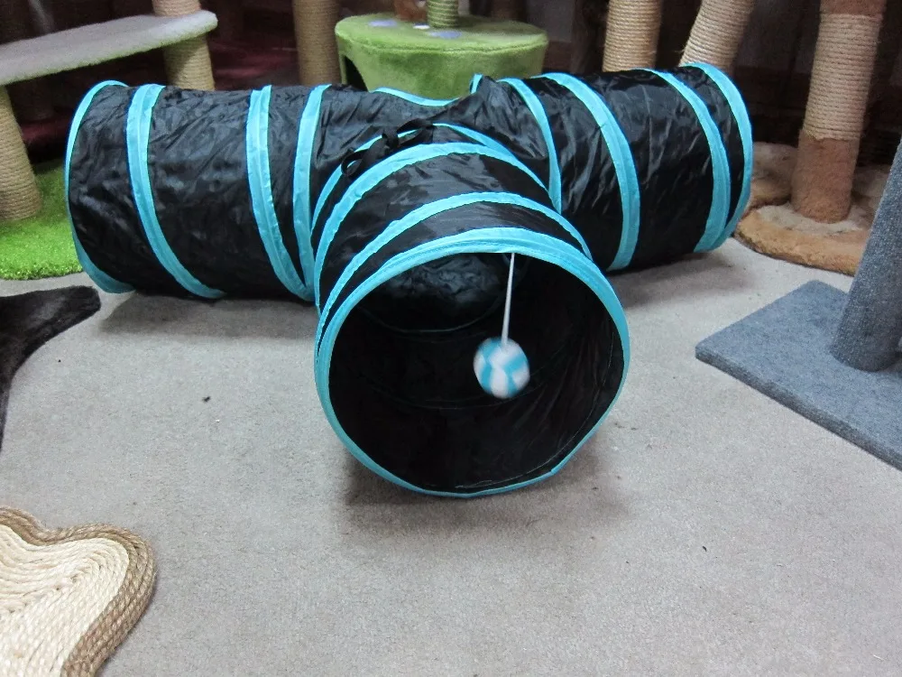 Аксессуары для домашних кошек T-Style, игрушка для кошек, туннель для кошек на улице с забавным мячом для домашних животных