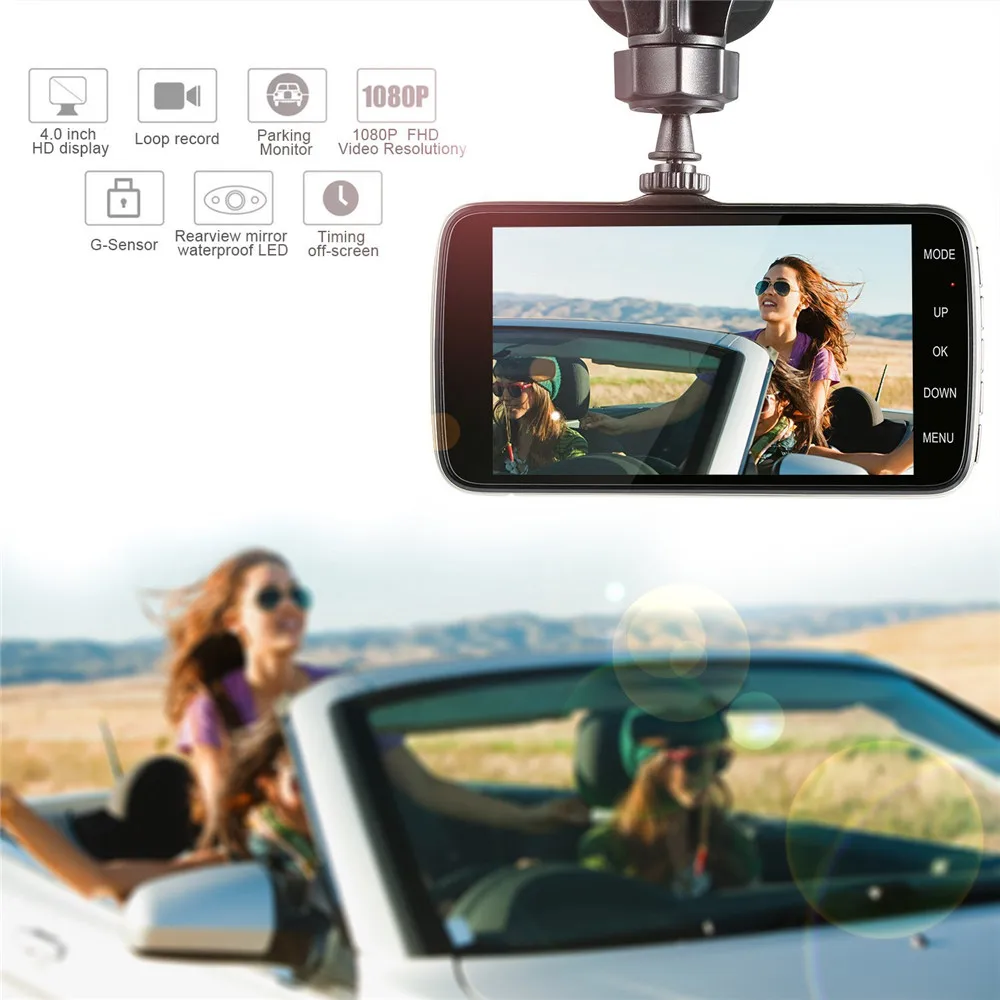 
New 4 Inch Viceo Recorder Car DVR Camera Full HD 1080P Vehicle Traveling Date Recorder 150 Degree lens Night Vision Tachograph 