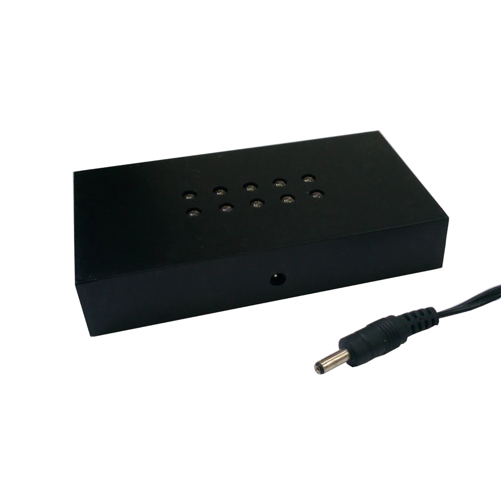 Small Rectangle Black plastic led 3D  crystals displaying light up stand base crafts