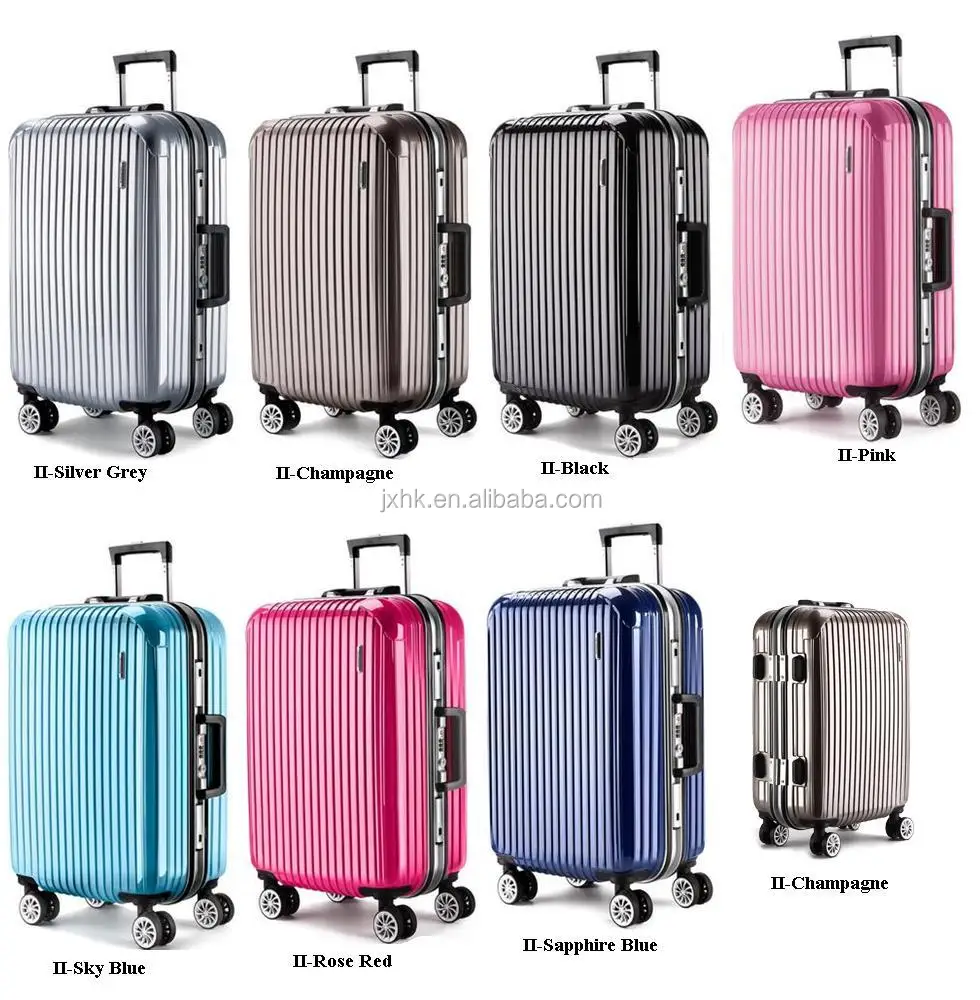Aluminum frame series ABS PC luggage travel suitcase with TSA lock and airplane wheels