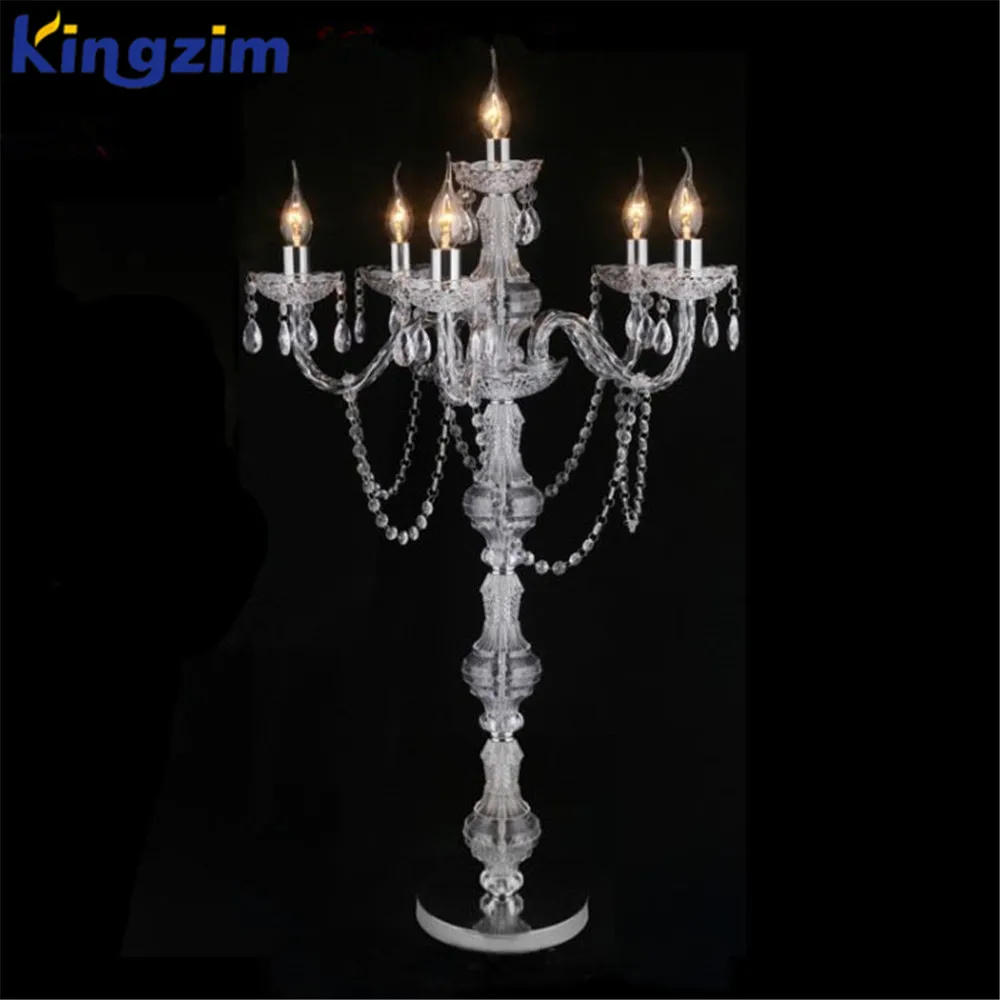 Wedding decoration artistic candelabra lighting crystal floor standing lamp