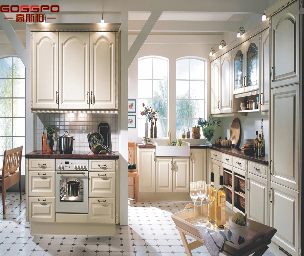 
KC1-019 New Model Custom Solid Real Wood White Kitchen Cabinet 