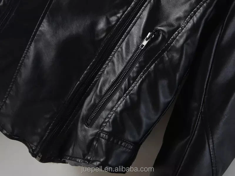 
OEM chic customized Jacket wholesale fashion women girls ladies Zippered PU Leather jacket with faux fur collar 