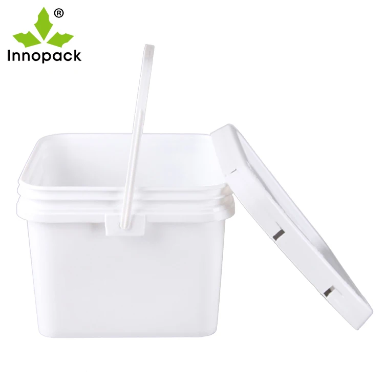 2 gallon plastic square bucket pail food grade 8L bucket with lid for packing Paint