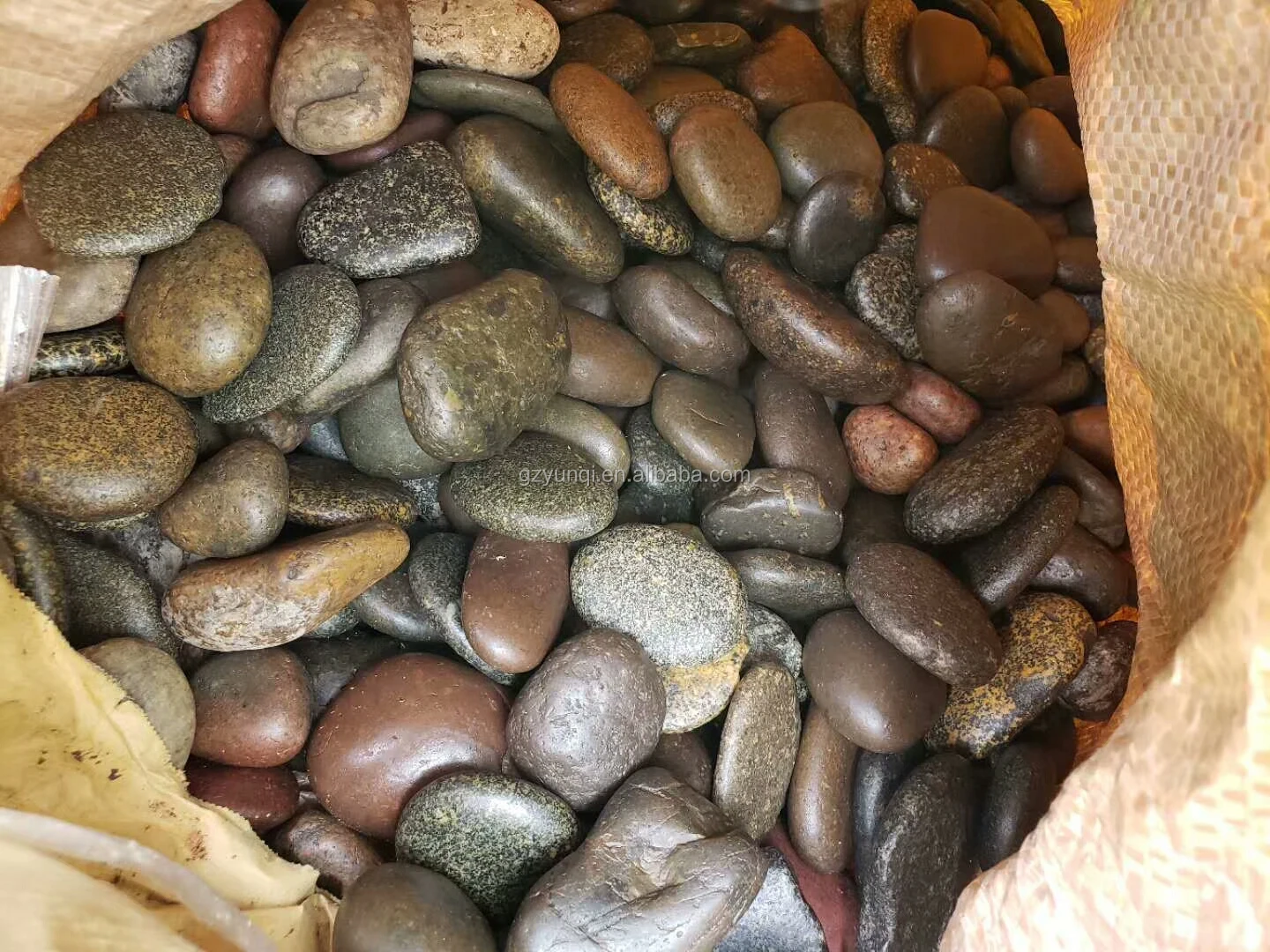 Natural Landscaping polished mixed pebble stone making machine for the gardening